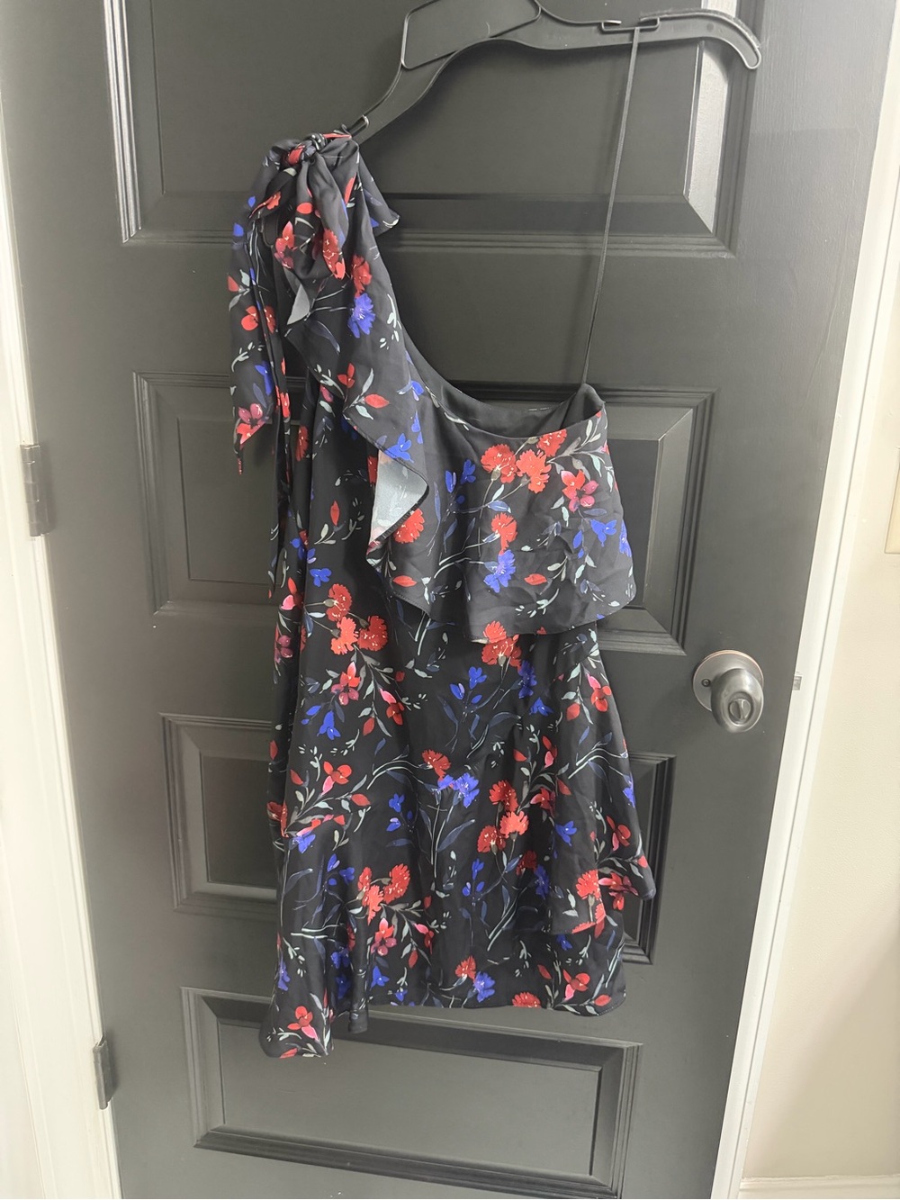 Parker New York One Shoulder Floral Ruffle Dress XS NWT MSRP $348